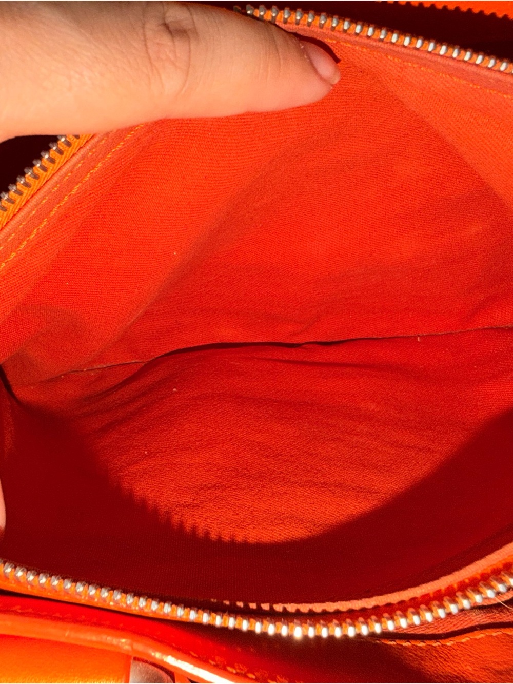 Authentic Vintage Celine Orange Leather Satchel Handbag - Picture 7 of 9
